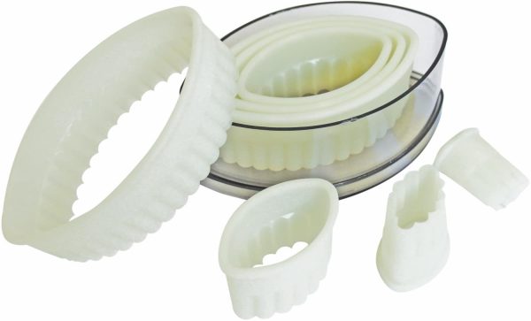 Pastry Cutters Nylon, Oval Serrated - 7p